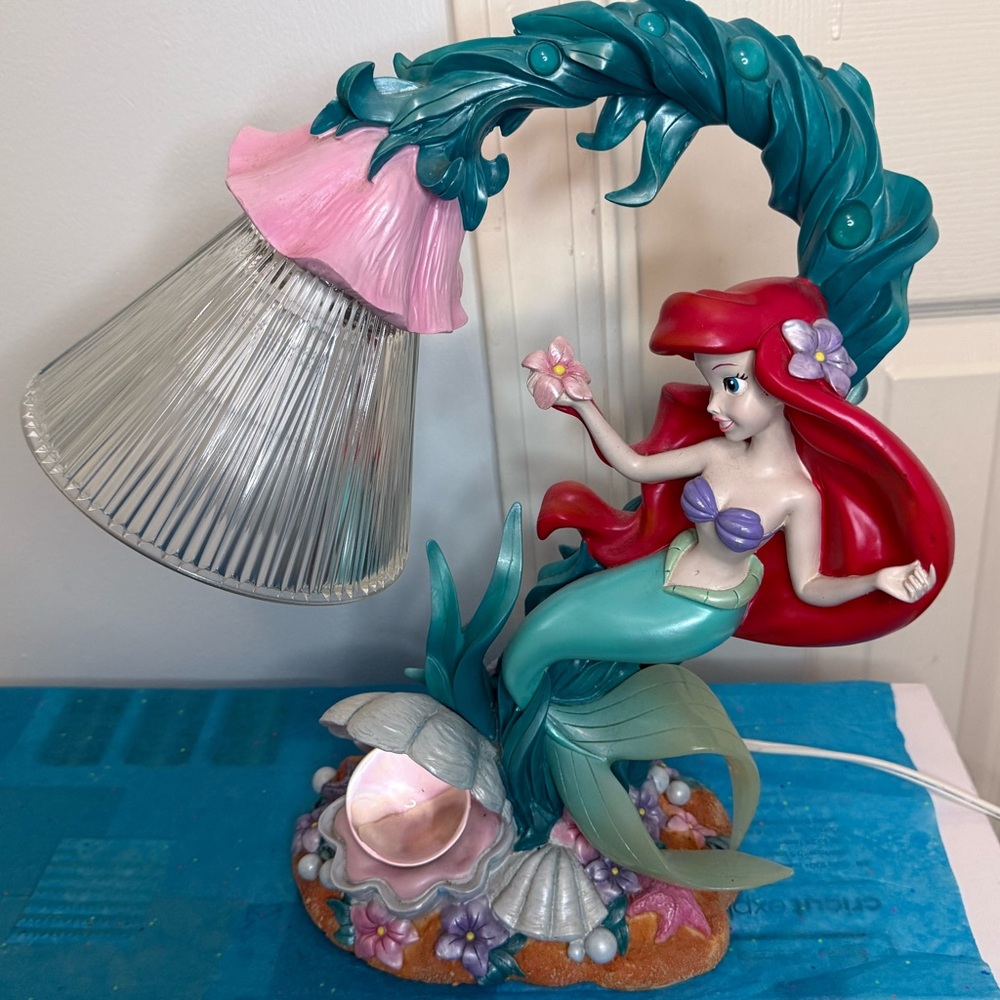 Disney Ariel Mermaid Lamp with Pink and Teal